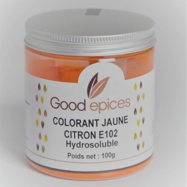 Colorant alimentaire jaune citron E102 hydrosoluble 100gr (Préco)