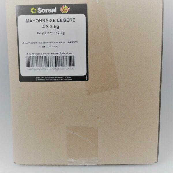 Mayonnaise carton de 4 poches de 3kg pour distributeur