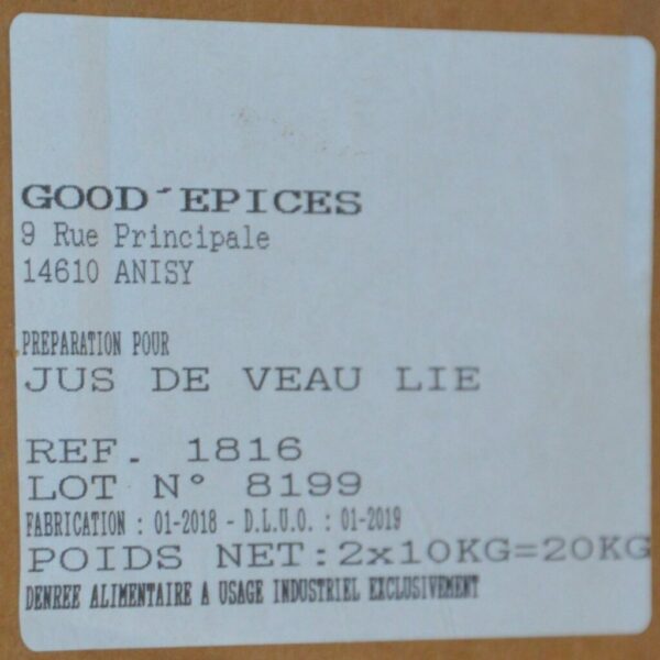 Jus de Veau Lié Poche 20kg