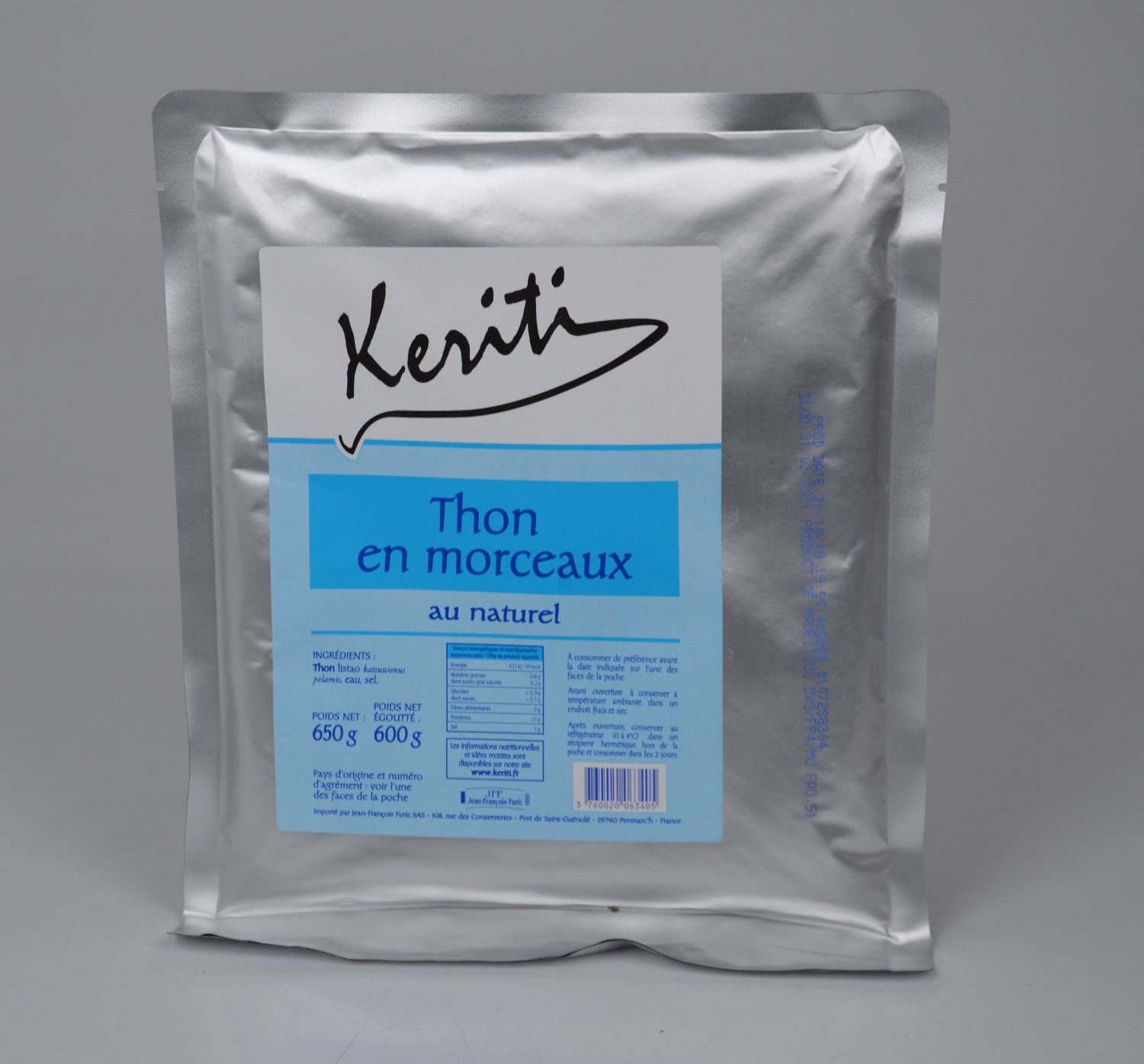 Thon Listao au naturel poche 600gr