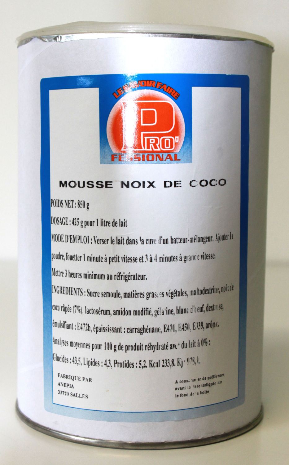 Mousse Noix de Coco 850gr