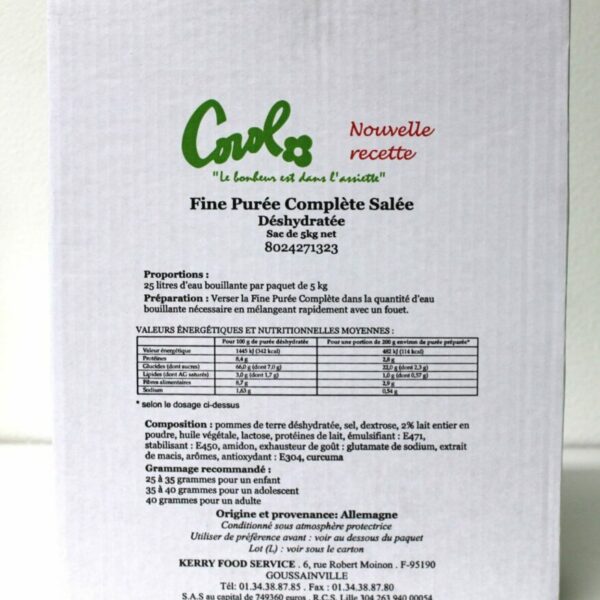 Puree Complete au lait Carton de 5kg