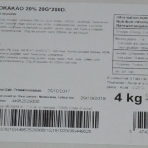 Cacao Poudre Petit Dejeuner Deshydrate 20gr X 200 (Préco)